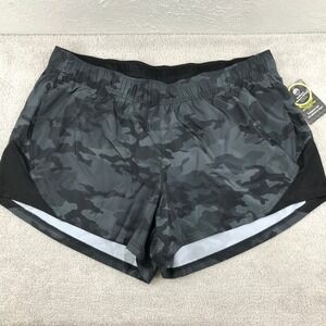Athletic Works Running Shorts Womens XXL 20 Black Camo DriWorks Active VT6912
